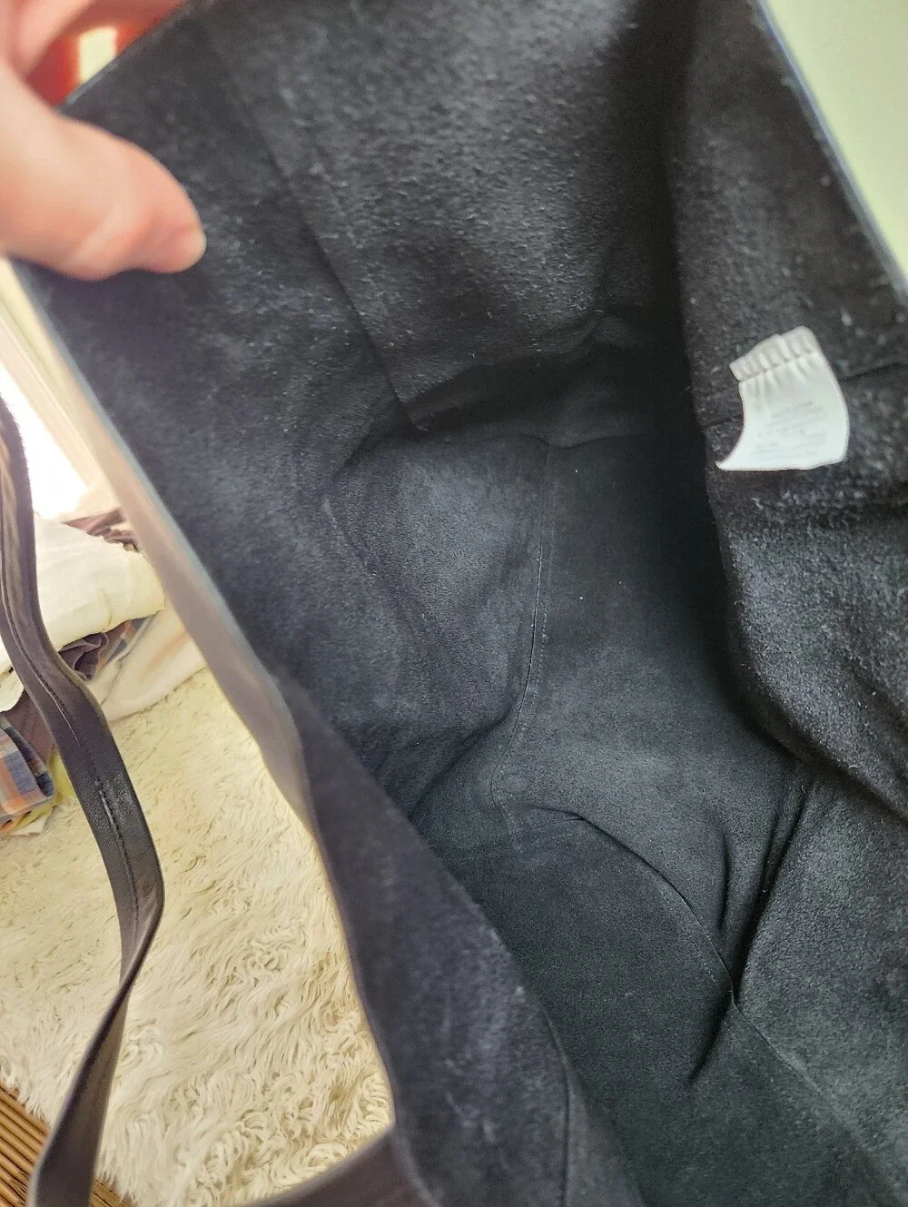 J.Crew Black Leather Tote Bag Style AH945